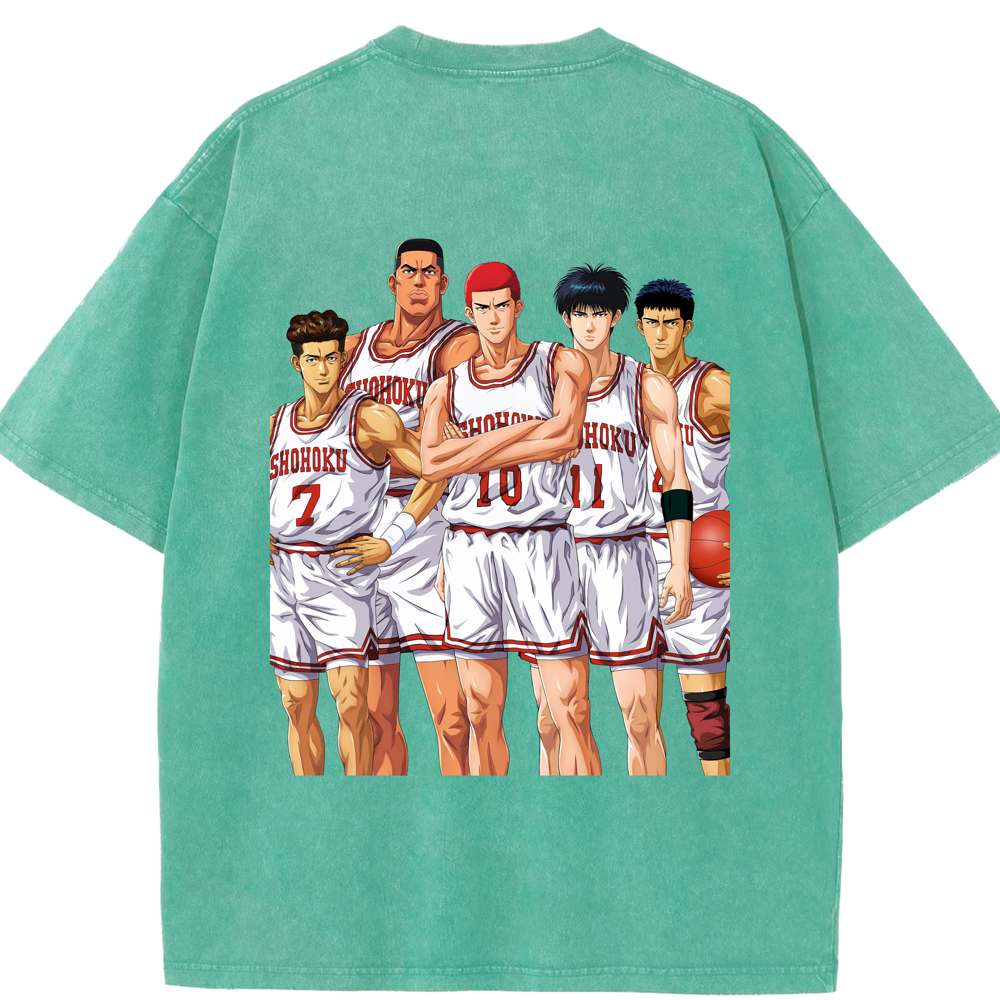 （画像用） SLAM DUNK／スラムダンク 綿100% ヴィンテージ風 半袖Tシャツ（背面プリント）